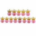Glitter gold crown pink letter happy birthday banner party decoration hanging flags - Pink Glitter Crowns