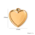Gouden roestvrijstalen hart medaillon hanger DIY ketting sieraden accessoire 14mm - Hart Stijl (A0610) / 13x14mm / Goud