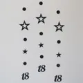 Black paper star and number 18 hanging garland for birthday party celebration decoration - Black 18th Birthday Banner