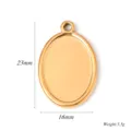 Roestvrij staal ovaal foto hanger DIY ketting medaillon blanco sieraden accessoire. - Ovale Stijl (A0610) / 16x23mm / Goud