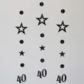 Black 40th birthday hanging star garland party decoration backdrop props wall decor item - Black 40th Birthday Banner