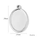 Roestvrijstalen ovale zetting hanger tray DIY ketting sieraden accessoire 29x21mm - Ovale Stijl (A0610) / 21 x 29 mm / Staalkleur