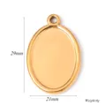 Gouden roestvrijstalen ovale hanger blanco frame DIY ketting sieraden accessoire maat 29x21mm - Ovale Stijl (A0610) / 21 x 29 mm / Goud