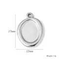Roestvrijstalen fotolijst hanger DIY ketting medaillon bedel sieraden accessoire 17x12mm - Onregelmatige Ovale Stijl (A0610) / 12x17mm / Staalkleur