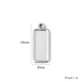 Roestvrij Stalen Rechthoekige Hanger Blanco DIY Halsketting Sieraad Accessoire 18x8mm - Rechthoek Stijl (A0610) / 8x18mm / Staalkleur