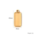 Roestvrij staal rechthoekige bezel hanger DIY ketting sieraden accessoire 18x8mm goud - Rechthoek Stijl (A0610) / 8x18mm / Goud