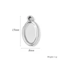 Roestvrijstalen ovale hanger sieraden accessoire DIY ketting fotolijstje 15x8mm licht - Onregelmatige Ovale Stijl (A0610) / 8x15mm / Staalkleur