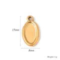 Goudkleurige Roestvrij Stalen Ovale Medaillon Hanger DIY Halsketting Graveerbare Bedel - Onregelmatige Ovale Stijl (A0610) / 8x15mm / Goud