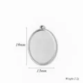Roestvrijstalen ovale fotolijst hanger blanco DIY halsketting sieraden accessoire 19x13mm - Ovale Stijl (A0610) / 13x19mm / Staalkleur