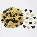 Coriandoli numero 70 nero e oro per decorazioni tavola festa di compleanno e celebrazioni. - Paillettes nero e oro 70 / 10.00g