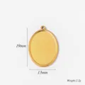Gouden roestvrijstalen ovale hanger blanco tray voor DIY ketting medaillon 19x13mm - Ovale Stijl (A0610) / 13x19mm / Goud