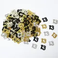 Coriandoli numero 13 nero oro e argento per decorazione tavola festa di compleanno. - Paillettes nero, oro e argento 13 / 10.00g