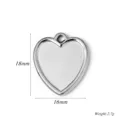 Roestvrijstalen hartvormige hanger blanco DIY ketting fotomedaillon sieraden accessoire - Hart Stijl (A0610) / 16x18mm / Staalkleur