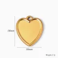 Gouden roestvrijstalen hart medaillon hanger diy ketting sieraden accessoire 18x16mm - Hart Stijl (A0610) / 16x18mm / Goud
