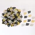 Confetti da tavola numero 20 nero oro argento per decorazione festa di compleanno e anniversario - Ghirlanda di paillettes nero oro argento 20 anni / 10.00g