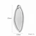 Roestvrij staal asymmetrisch blad hanger blanco DIY halsketting sieraden 32x12mm - Onregelmatige Stijl (A0610) / 12x32mm / Staalkleur