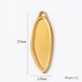 Gouden roestvrijstalen navette hanger blanco 32x12mm DIY ketting sieraden accessoire. - Onregelmatige Stijl (A0610) / 12x32mm / Goud
