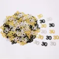 confetti con numero 30 oro argento nero glitter decorazione per festa di compleanno - Ghirlanda di paillettes nero oro argento 30 anni / 10.00g