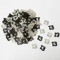 Coriandoli Numero 13 Nero Foglia Metallica per Decorazioni Tavola Festa Compleanno - Striscioni con šequin nero e argento "13" / 10.00g