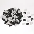Coriandoli numero 20 bianco e nero per decorazione tavola festa di compleanno e celebrazioni. - Paillettes nero e argento 20 / 10.00g