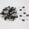 Coriandoli numero 50 nero e argento per feste di compleanno e decorazione della tavola. - Paillettes nero e argento 50 / 10.00g