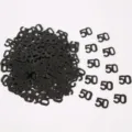 Coriandoli paillettes neri numero 50 sfusi per decorazione tavola festa compleanno - Striscioni con šequin neri "50" / 10.00g