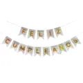 Holographic glitter feliz cumpleanos banner hanging party decoration for birthday celebration. - Laser Silver Spanish Happy Birthday Banner