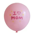 Pink latex balloon printed with love mom pattern for mothers day party decoration supplies. - Flesh Pink