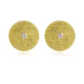 Ronde strass oorbellen met fonkelende gele kristallen en een heldere centrale diamant voor vrouwen. - Gele Prachtige Volledige Strass Stijl (DW22121313)