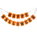 Bannière en papier d'Halloween décoration drapeaux suspendus orange fête effrayant décor - Banderole d'Halloween carrée orange