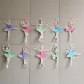 Bannière déco fête danseuse ballet papier fée princesse anniversaire guirlande fil - Banderole ballerine (Avec tulle)