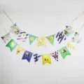 Geburtstagsparty Haengebanner Dekoration mit suessen Schafen und bunten Wimpeln fuer Kinder. - Schaf-Girlande