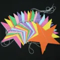 Colorful star paper garland bunting for room wall hanging birthday party wedding decoration - 2m / Colorful Pentagram Garland