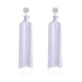 Handgemaakte witte kralen lange kwast oorbellen boho stijl chic mode sieraden detail weergave - Wit