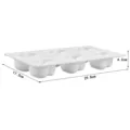 White silicone baking mold for mousse cake with size dimensions 29.8 x 17.2 x 4.2 cm - 6-Hole Cherry