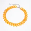 Retro transparante acryl hart ketting choker ketting Europese punk stijl sieraden - Oranje (#1)