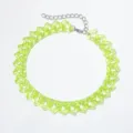 Neon Green Transparent Acrylic Heart Link Necklace Punk Choker Jewelry for Women Girls - Fluorescent Green (#7)