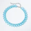 Transparent blue acrylic heart chain necklace choker short fashion jewelry for women girl - Light Blue (#8)