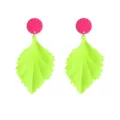Neon groene blad oorbellen retro geometrische acrylhangers voor dames mode sieraden - Geel