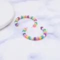 Kleurrijke polymeer klei kraal creolen oorbellen boho heishi schijf sieraden voor dames. - Regenboog Gemengde Stijl (DW22102615)