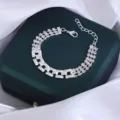 Zilveren strass geometrische schakelarmband elegante mode sieraden accessoire dames - Geometrische Vierkante Strass Stijl (M23030201)