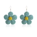 Handgemaakte blauwe rafia geweven oren detail, boheemse stijl zomervakantie sieraden. - Lichtblauw met Geel (M240918001)