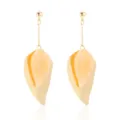 Chique dubbellaagse blad oorbellen zoete minimalistische stijl mode sieraden dames - Goud en Beige
