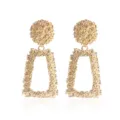 Geometrische matte oorknopjes voor dames, overdreven gestructureerde retro gouden oorbellen. - Rechthoek / Goud