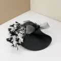 Schwarzer Feder Fascinator Mesh Hut elegante Damen Teeparty Hochzeit Braut Kopfschmuck - Mit Haarklammer / Schwarz