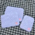 Korean style embroidered quilted floral laptop sleeve and tablet storage bag in pastel purple. - 11" / Light Purple