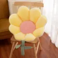 Cute Flower Plush Seat Cushion Soft Petal Floor Pillow Office Chair Pad Yellow Pink - Yellow