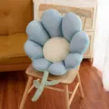 Blue flower plush cushion seat pad, cute petal floor pillow for office chair home decor - Blue
