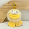Lindo llavero de peluche amarillo suave muñeca de dibujos animados colgante de bolso - 11cm / Amarillo