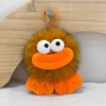 Llavero de peluche esponjoso lindo ojos grandes muñeca redonda bolso encanto juguete divertido naranja - 11cm / Pardo con boca naranja